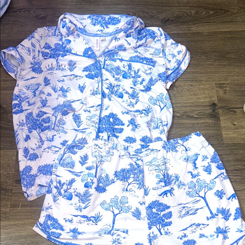 Blue and White Kids Pajama Set